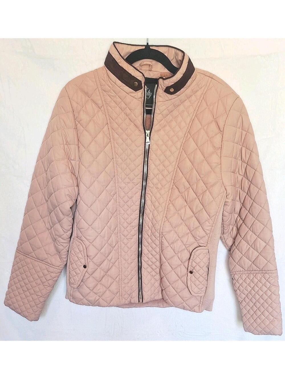 Royalty For Me Women's Pink Quilted Jacket with Plush Faux Fur Lining - L